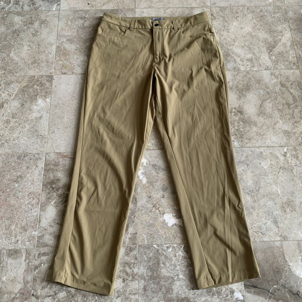 VRST Performance Pants Mens 34-32 Khaki 4 Way Stretch Golf Athlete Preppy Casual